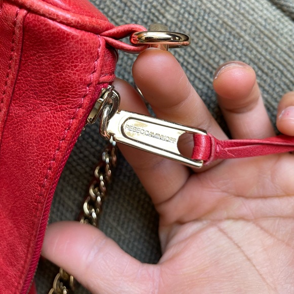 Rebecca Minkoff Mini MAC Crossbody Shoulder Bag (red & gold) - Picture 5 of 10